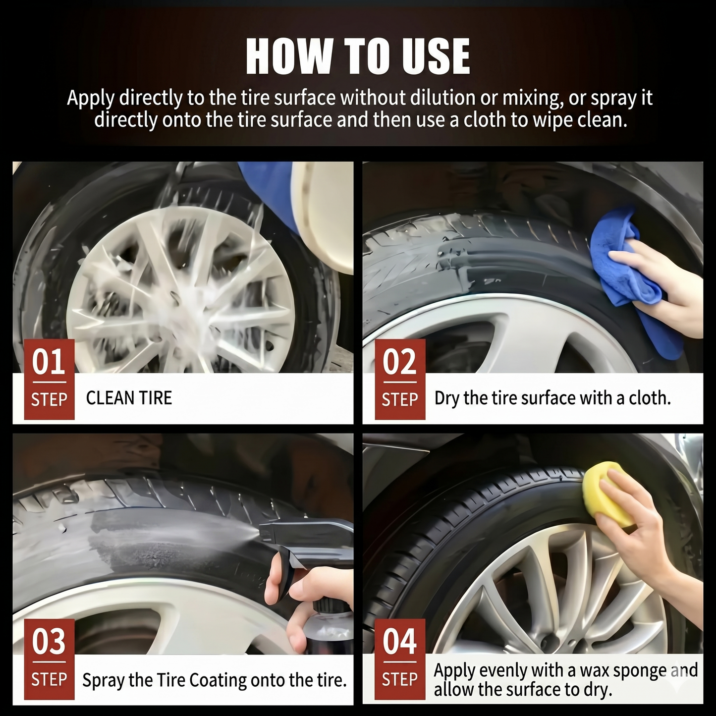 Car tire and trim restoration paste