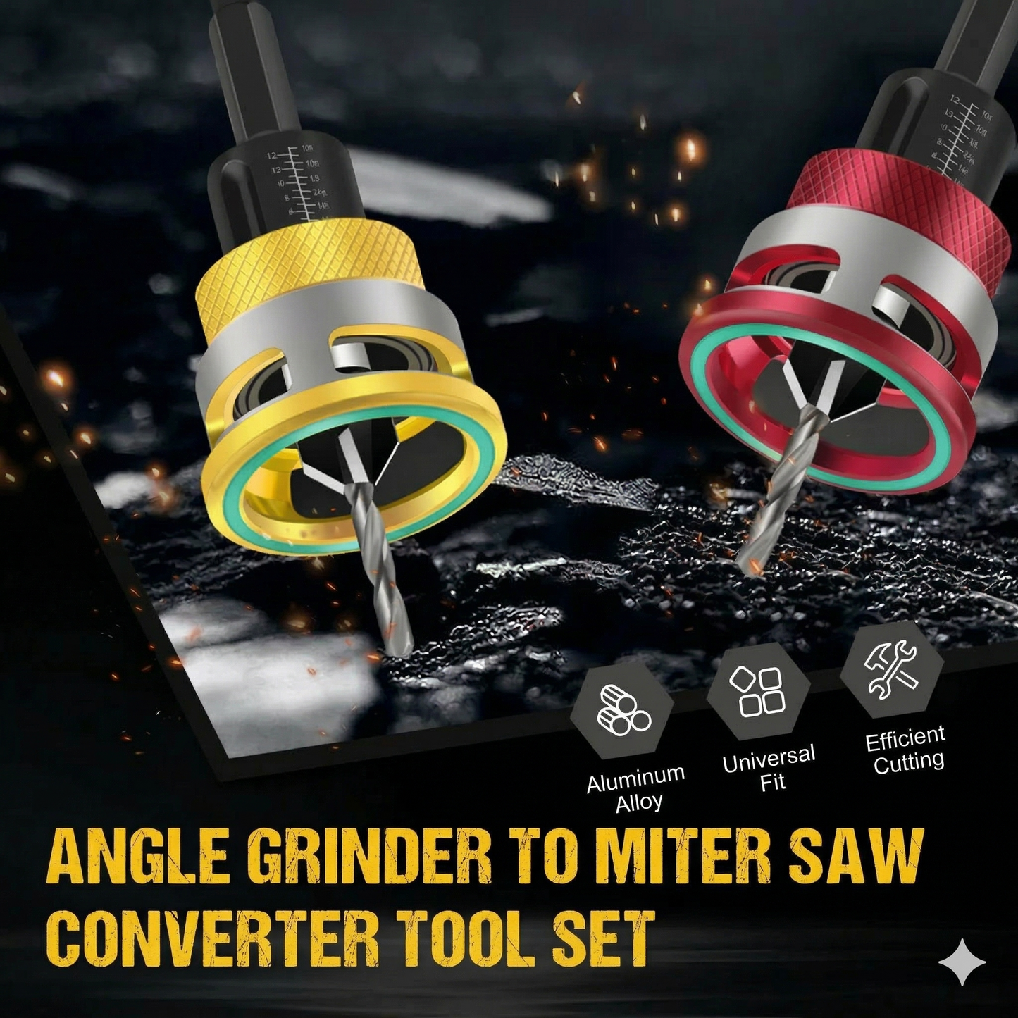 4-Piece Wood Countersink Drill Bit Set with Depth Stop