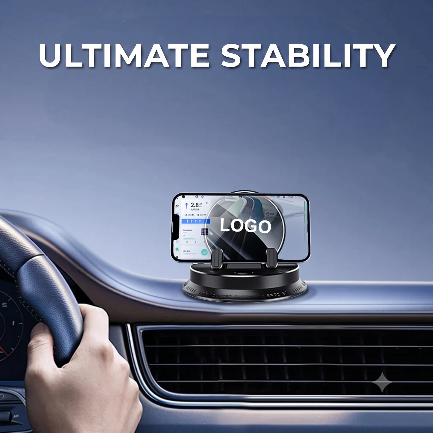Car phone holder with car brand logo