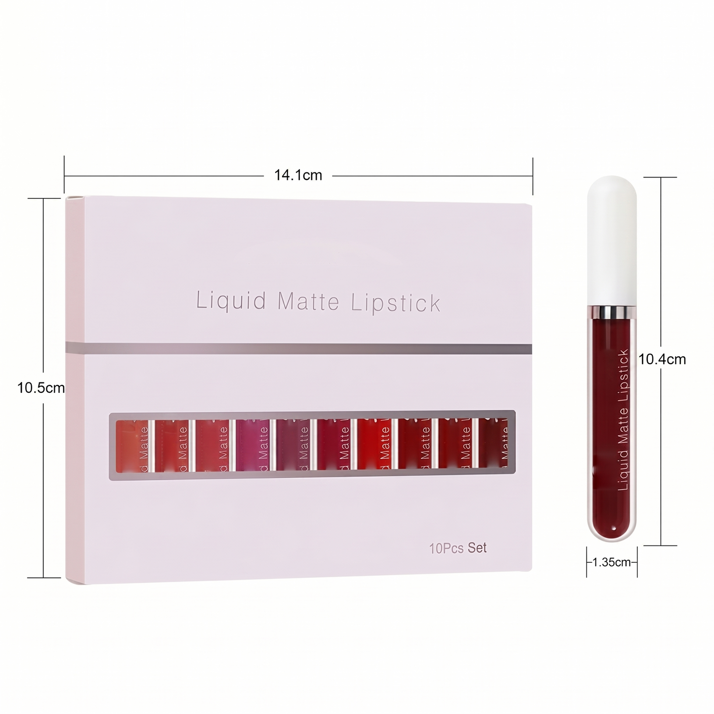 10 Pieces matte, waterproof and long-lasting lip gloss