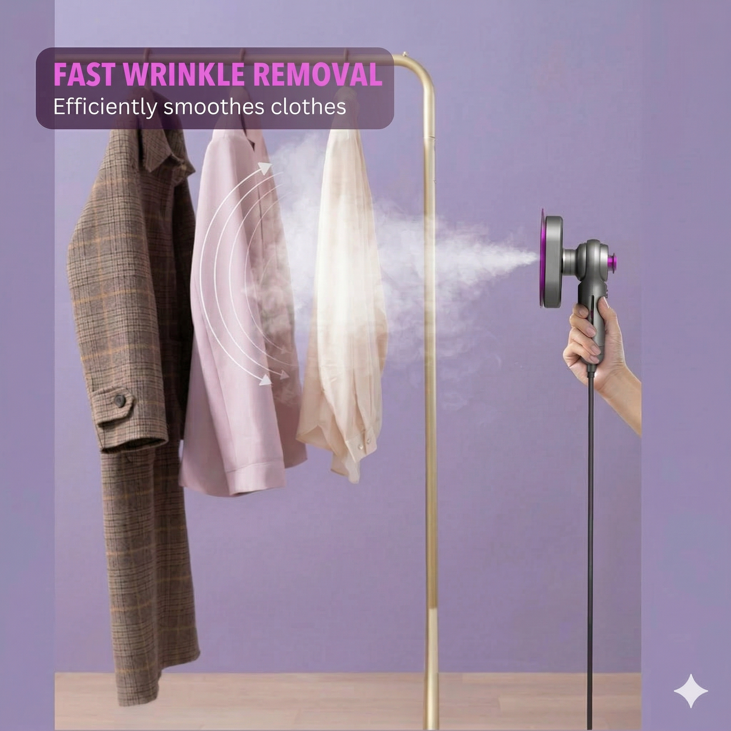 Portable handheld clothes steamer