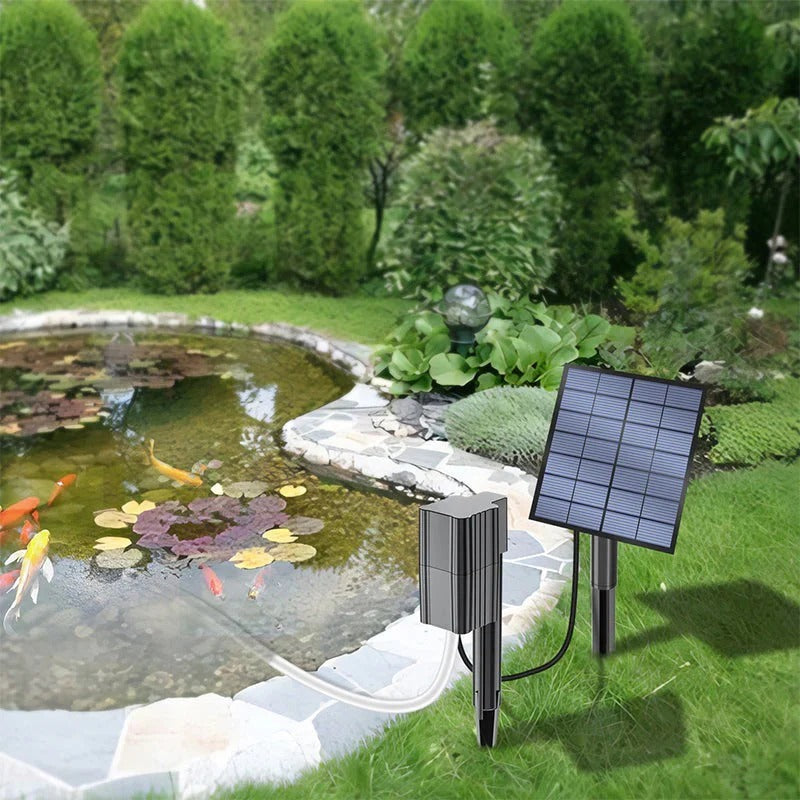 Solar pond aerator – provides continuous oxygen for fish and plants