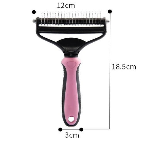 Double-sided pet hair removal brush