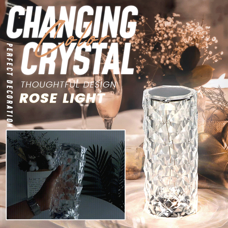 ROMANTIC COLOR-CHANGING CRYSTAL ROSE LIGHT