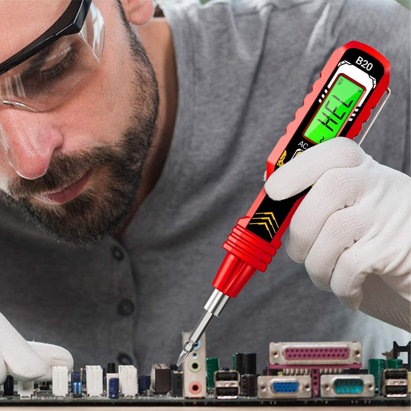 Non-contact voltage tester with LCD display