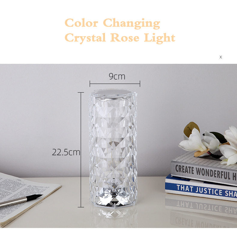 ROMANTIC COLOR-CHANGING CRYSTAL ROSE LIGHT