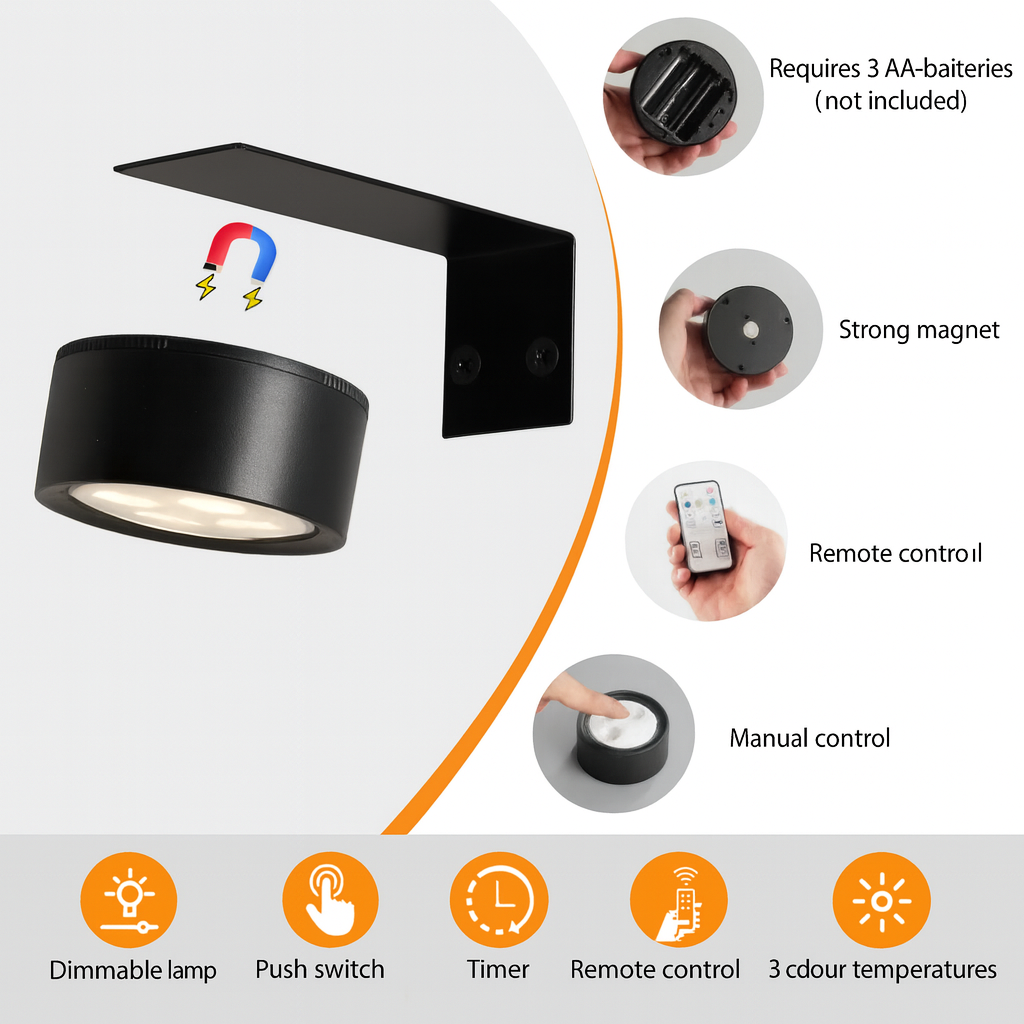 MAGNETIC WIRELESS LAMP – 1 SET [3 PIECES]