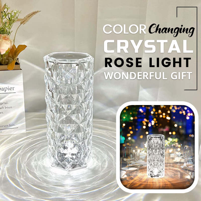 ROMANTIC COLOR-CHANGING CRYSTAL ROSE LIGHT