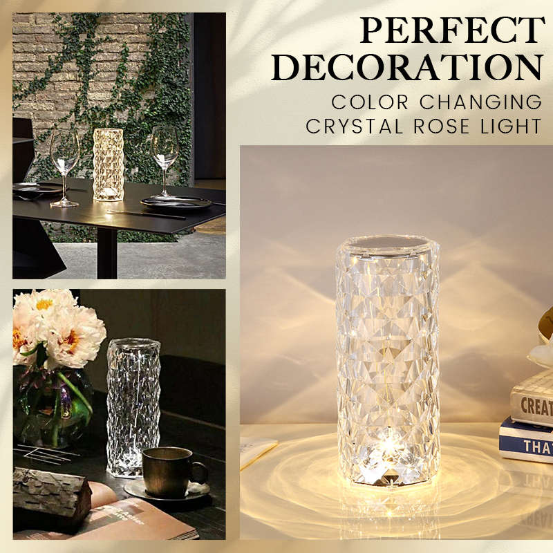ROMANTIC COLOR-CHANGING CRYSTAL ROSE LIGHT