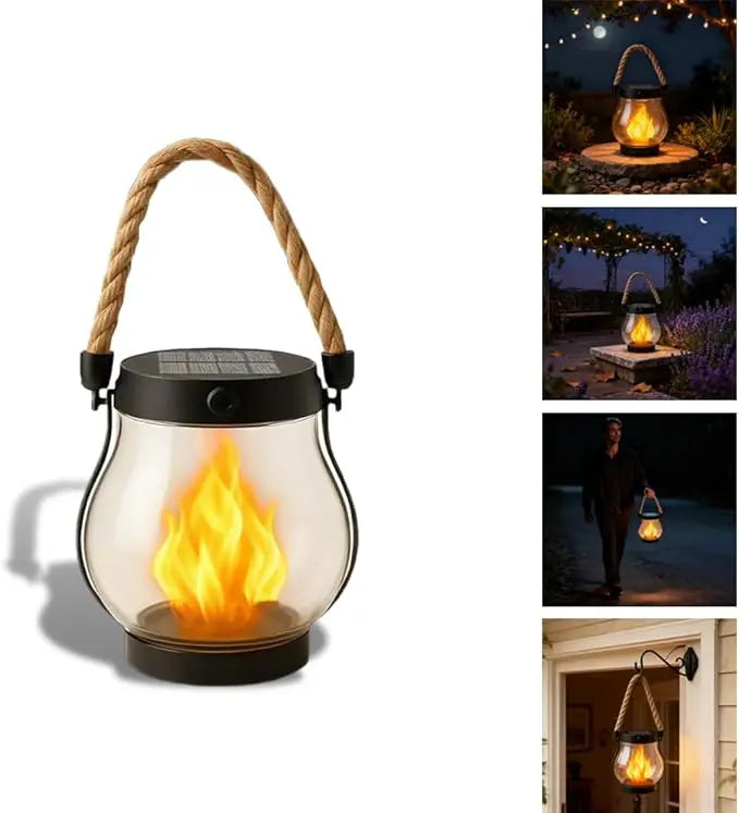 Solar Lantern with Flame Effect
