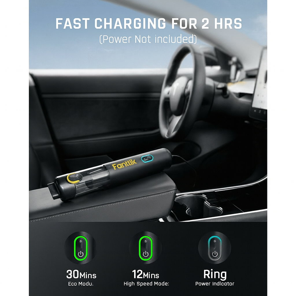 PORTABLE MINI VACUUM CLEANER 12000PA WITH FAST CHARGING