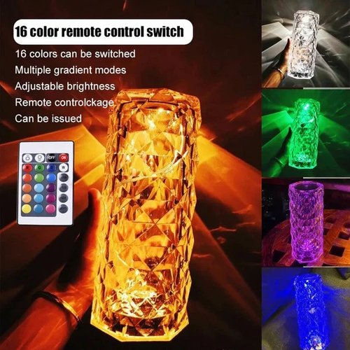ROMANTIC COLOR-CHANGING CRYSTAL ROSE LIGHT