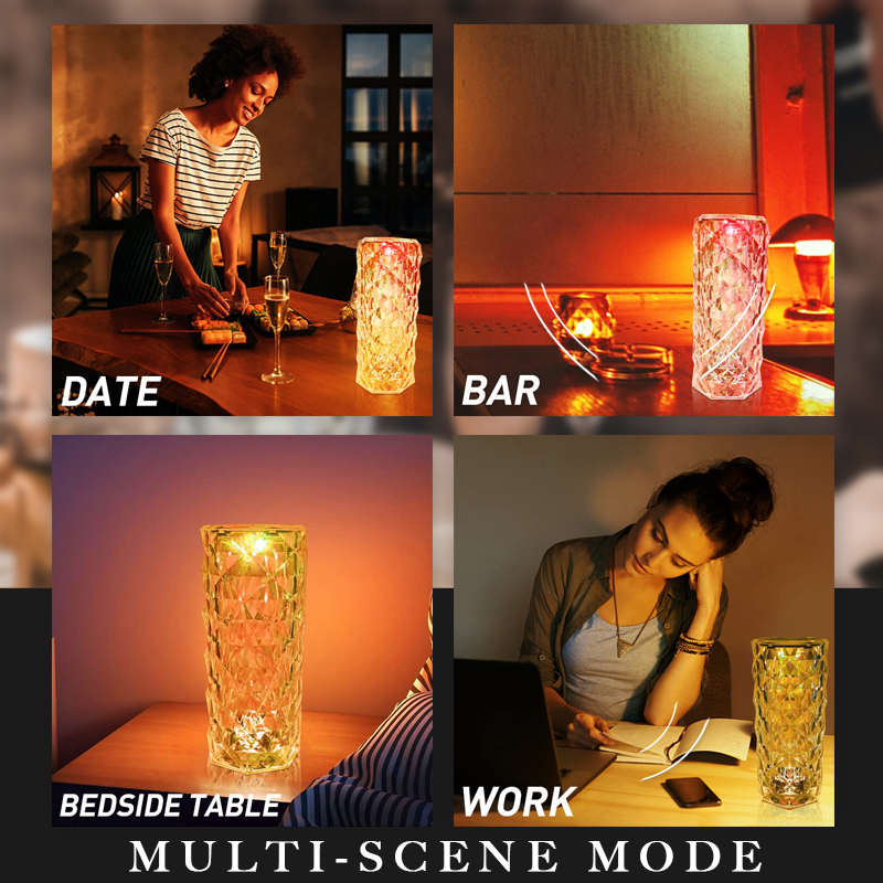ROMANTIC COLOR-CHANGING CRYSTAL ROSE LIGHT