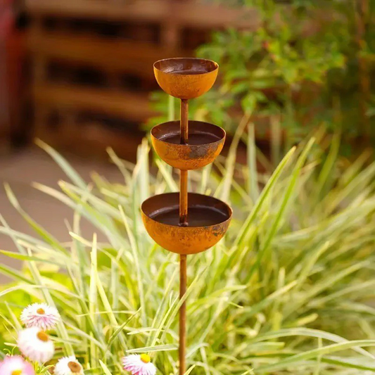 Rustic metal bird feeder