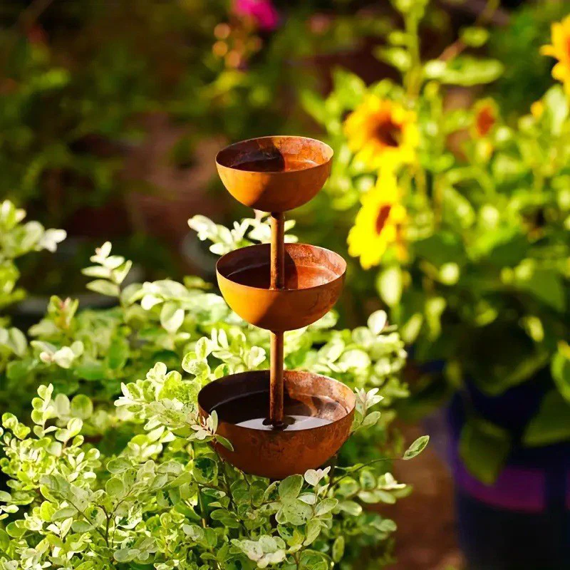Rustic metal bird feeder