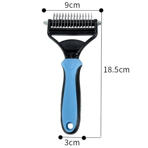 Double-sided pet hair removal brush