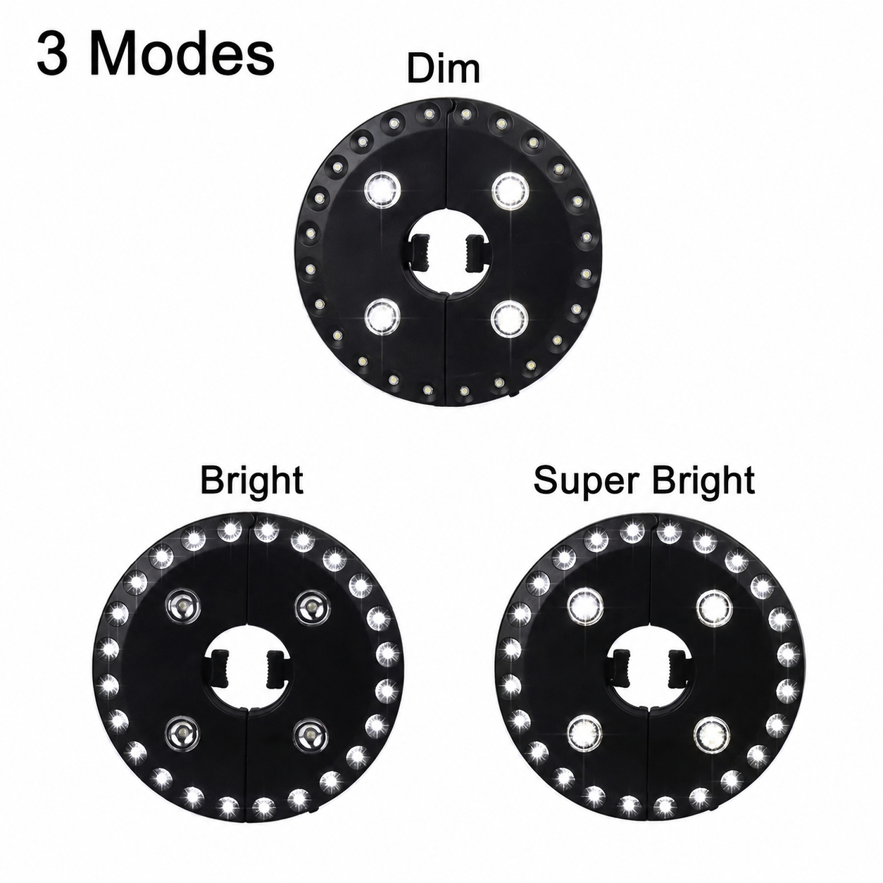 LUMINA parasol light with 28 LED bulbs