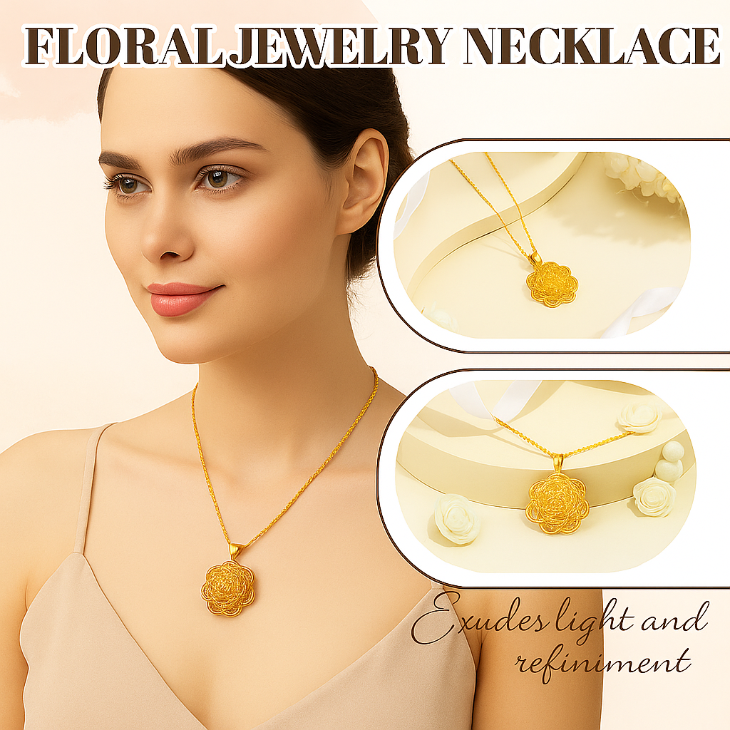 Elegant gold flower pendant necklace