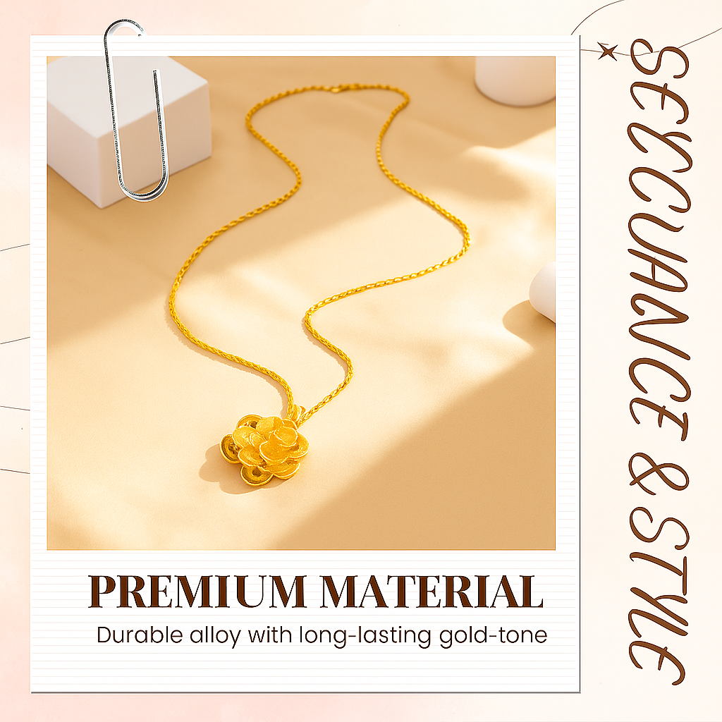 Elegant gold flower pendant necklace