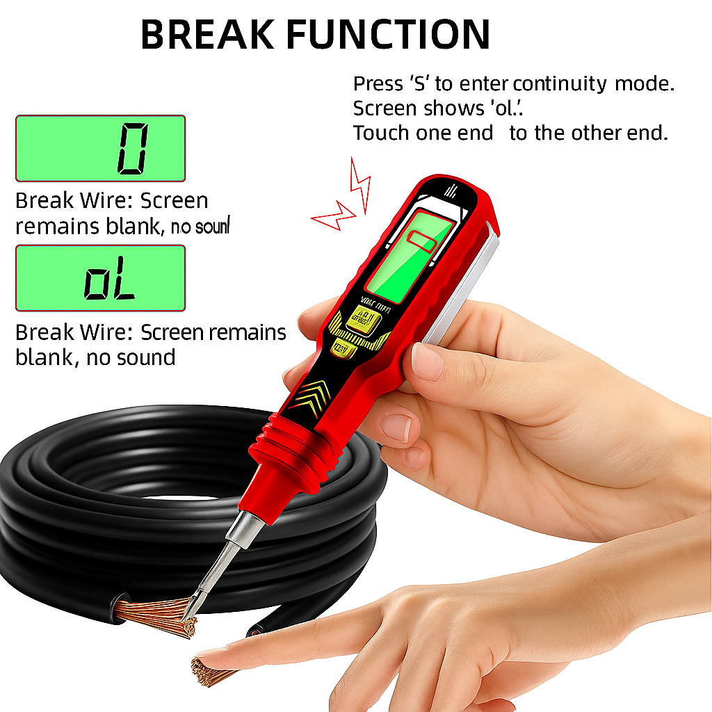 Non-contact voltage tester with LCD display