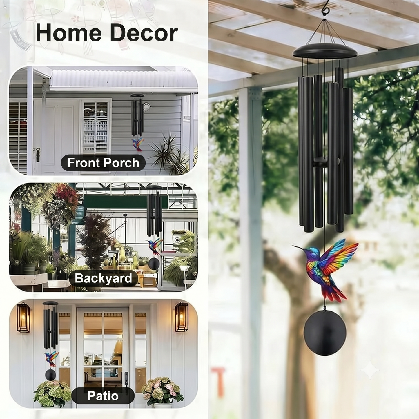 Vintage metal memorial wind chime for the garden