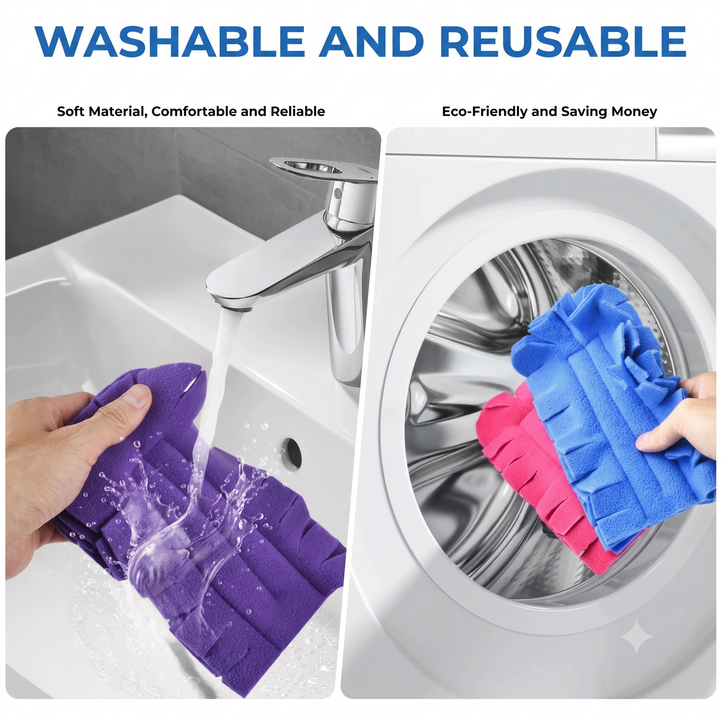 Set of reusable fleece cloths