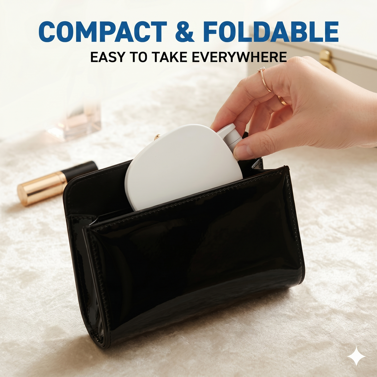 3-in-1 phone stand, mirror, and magnetic selfie fill light