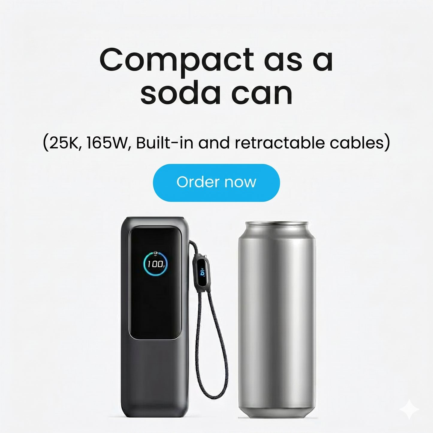 Portable Charger with Built-in Cable