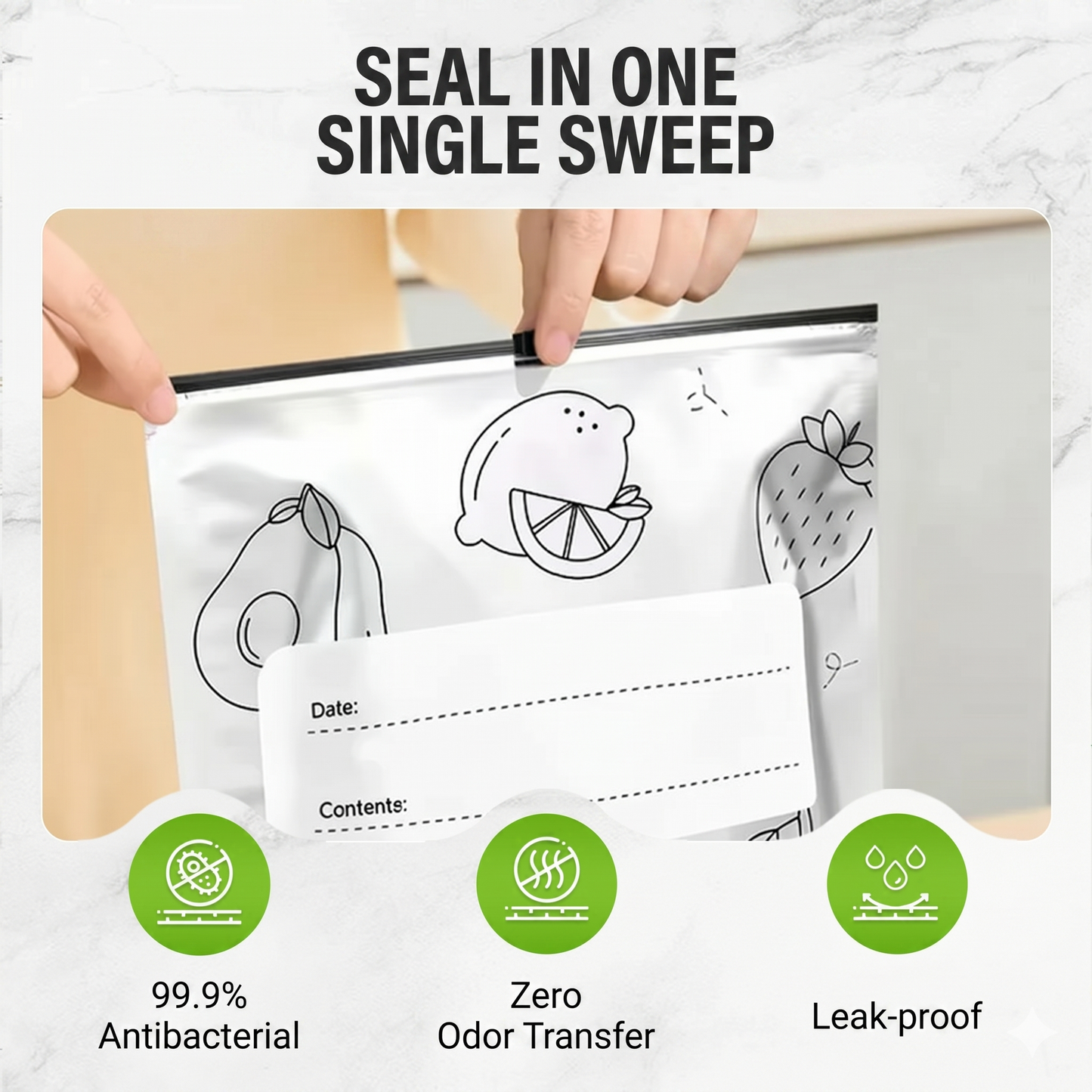 Reusable aluminum foil freshness bags with secure seal – 10 pieces per set