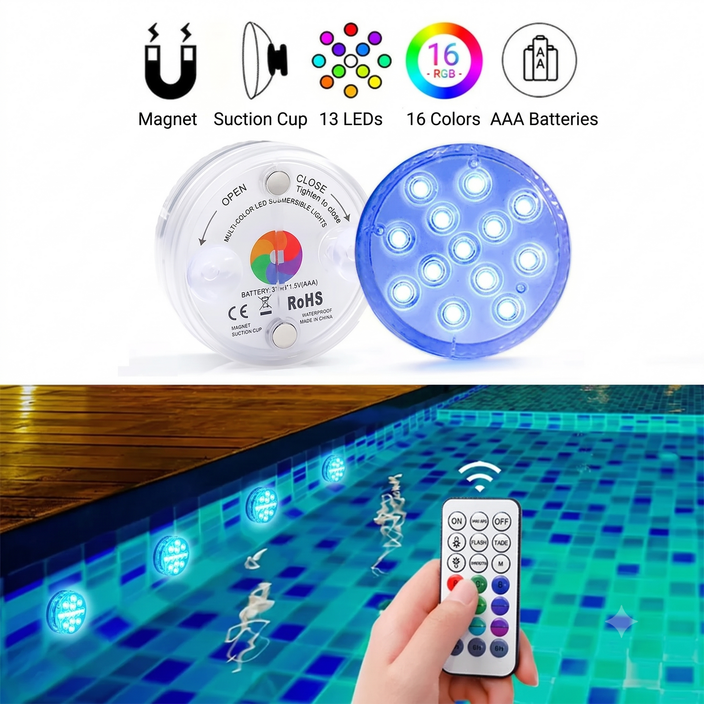Waterproof RGB swimming pool lights