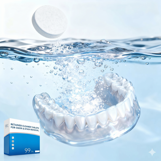 Cleaning tablets for braces against odor and stains (10 pieces per set)