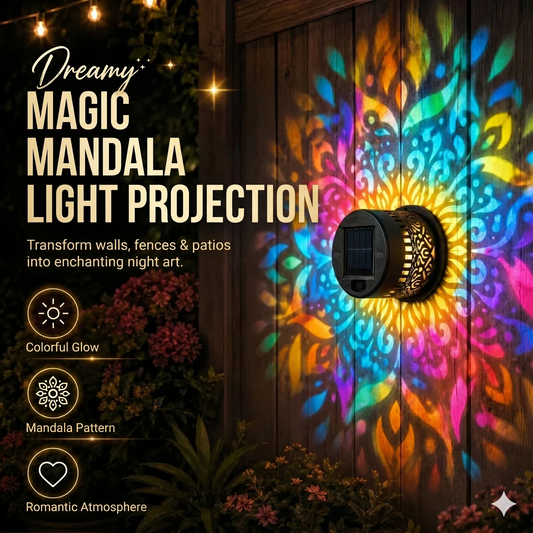 Mandala Solar Lamp - Beautiful Projection & IP65 Waterproof