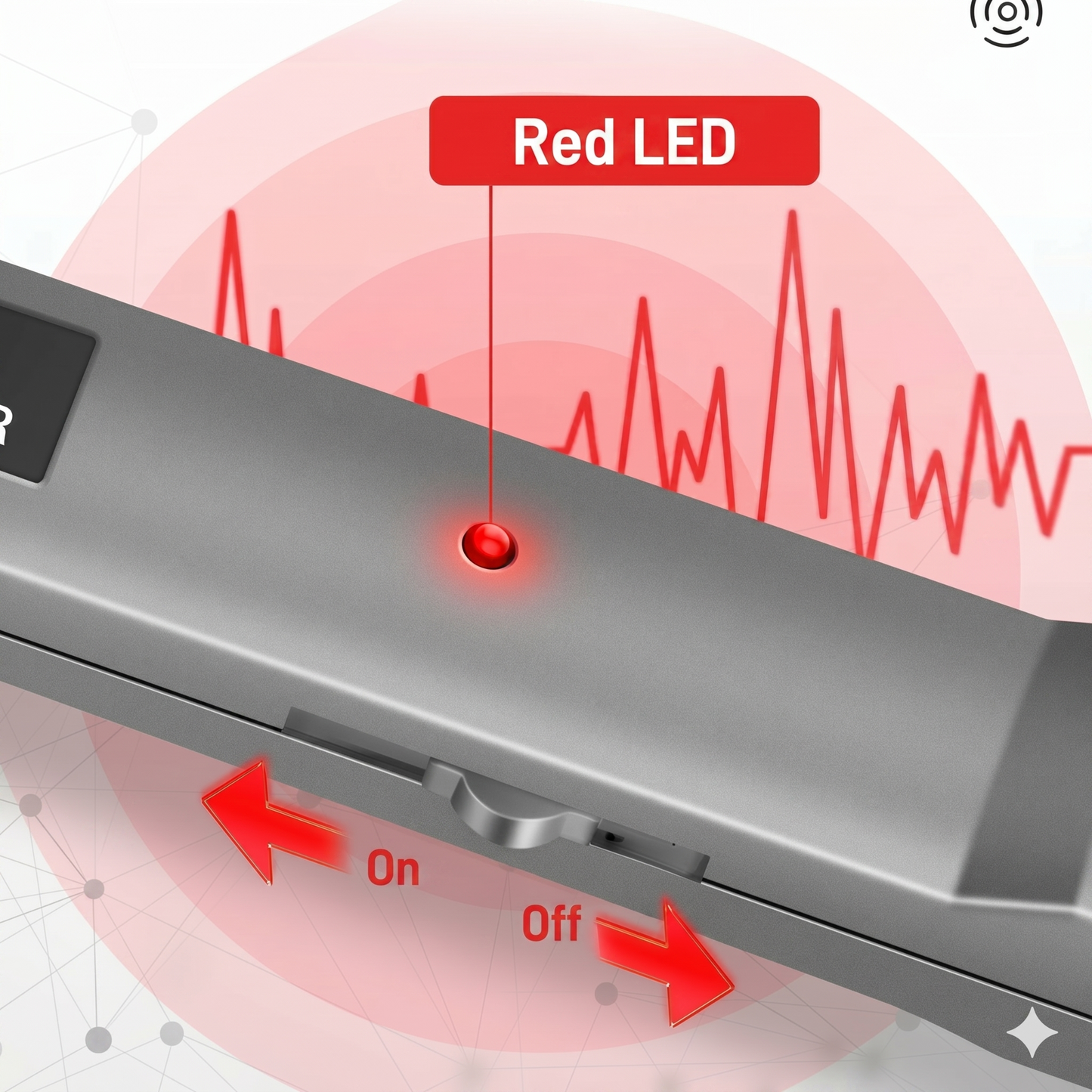 LED Flashing Alarm Metal Detector