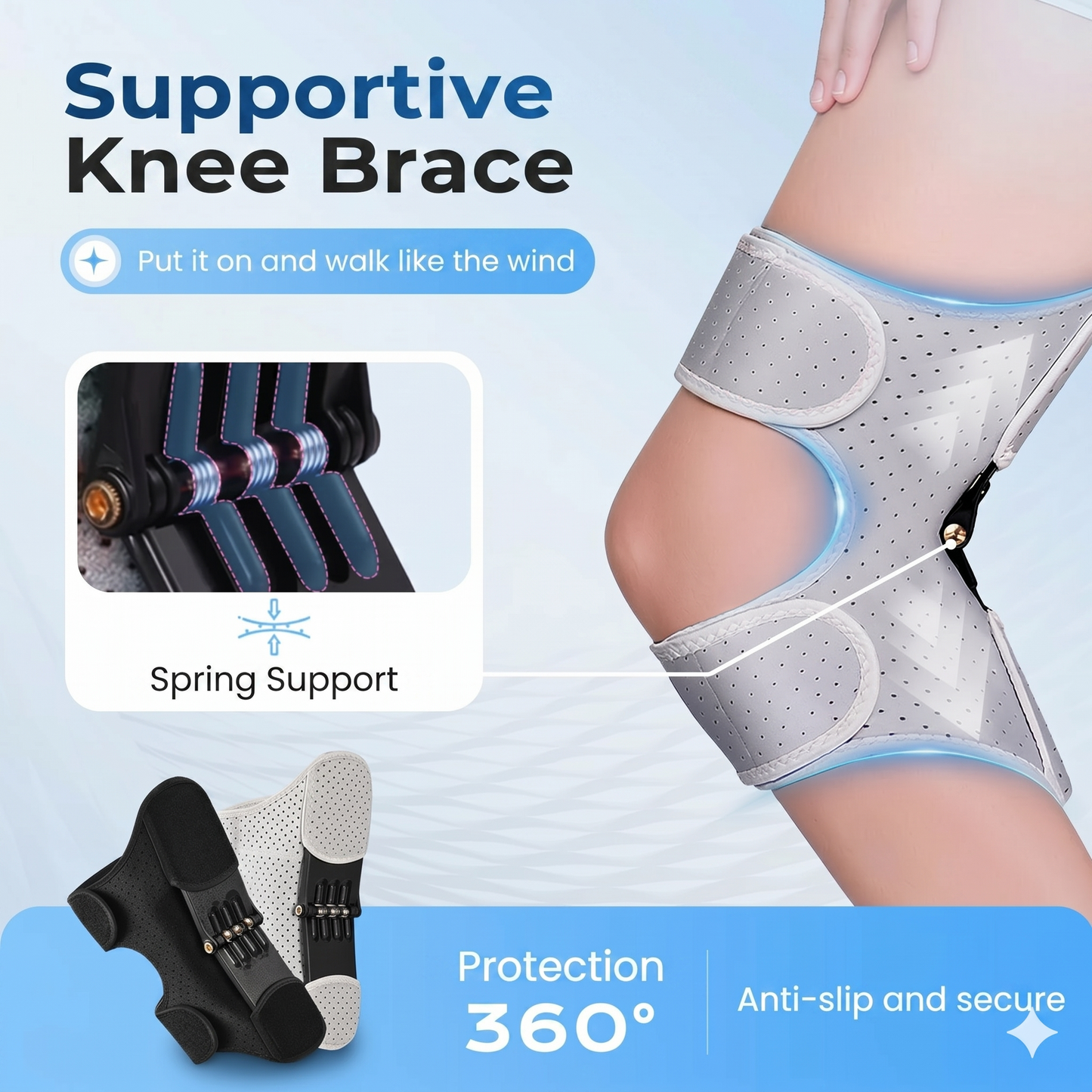 Adjustable knee brace for sports