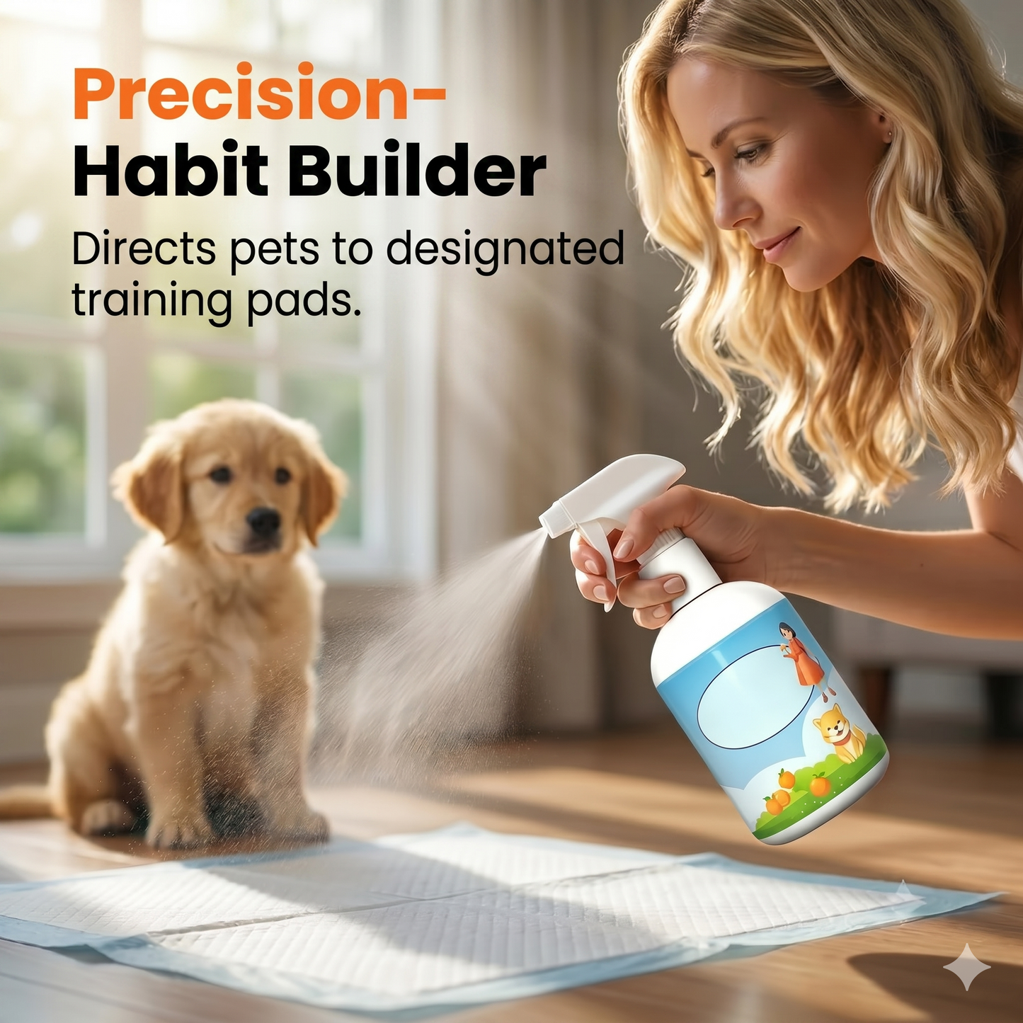 This spray attracts your dog or cat to the right spot