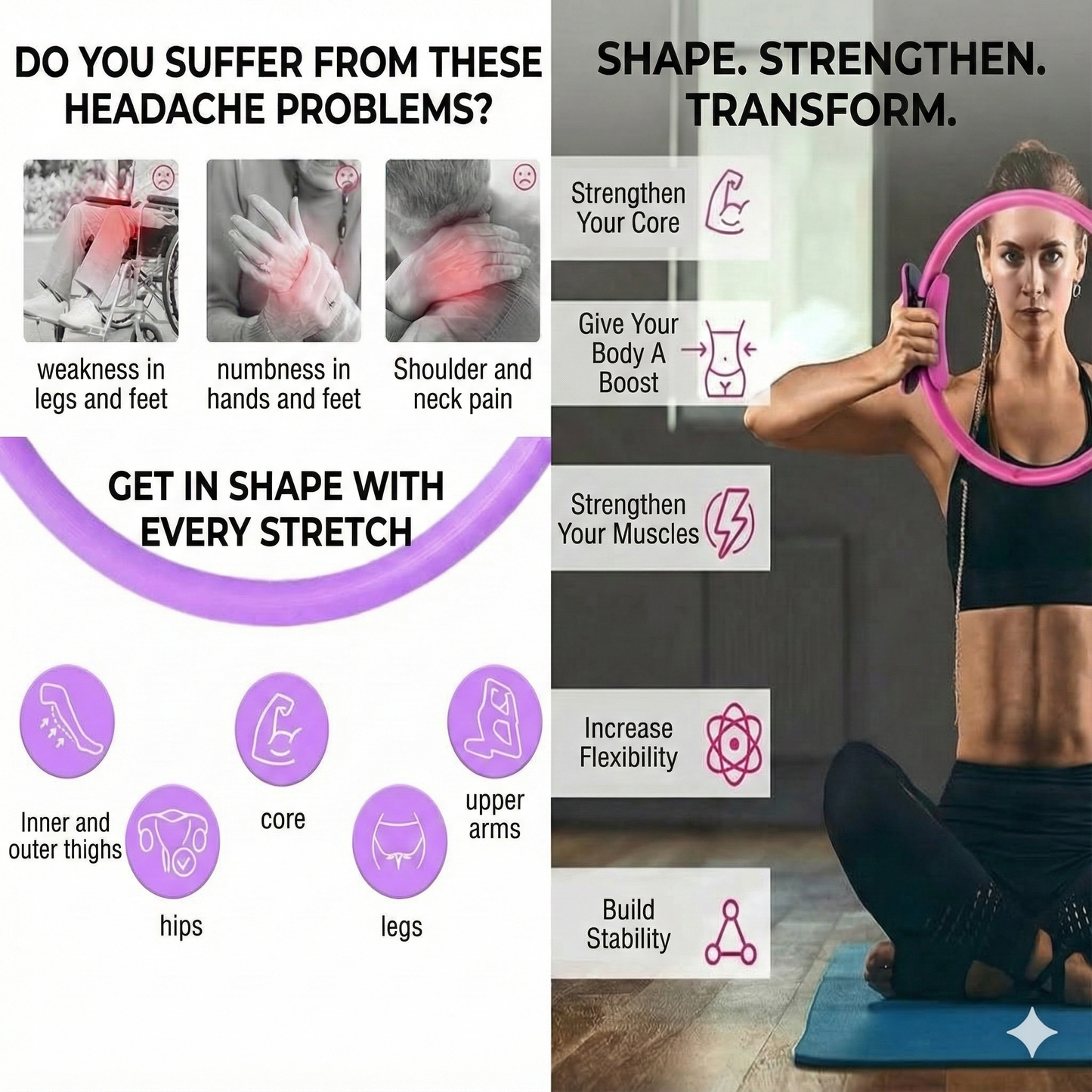 Adjustable Pilates Ring for Home