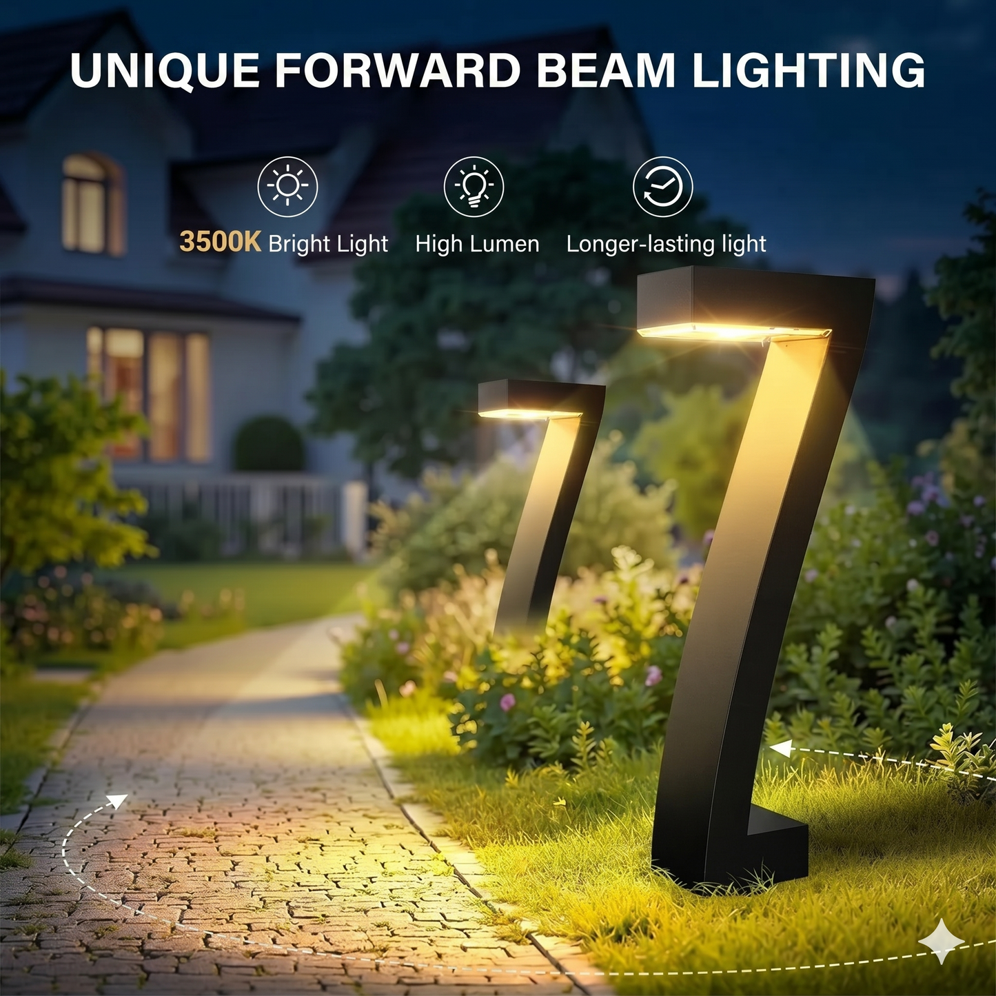 Creative, waterproof solar-powered path lighting