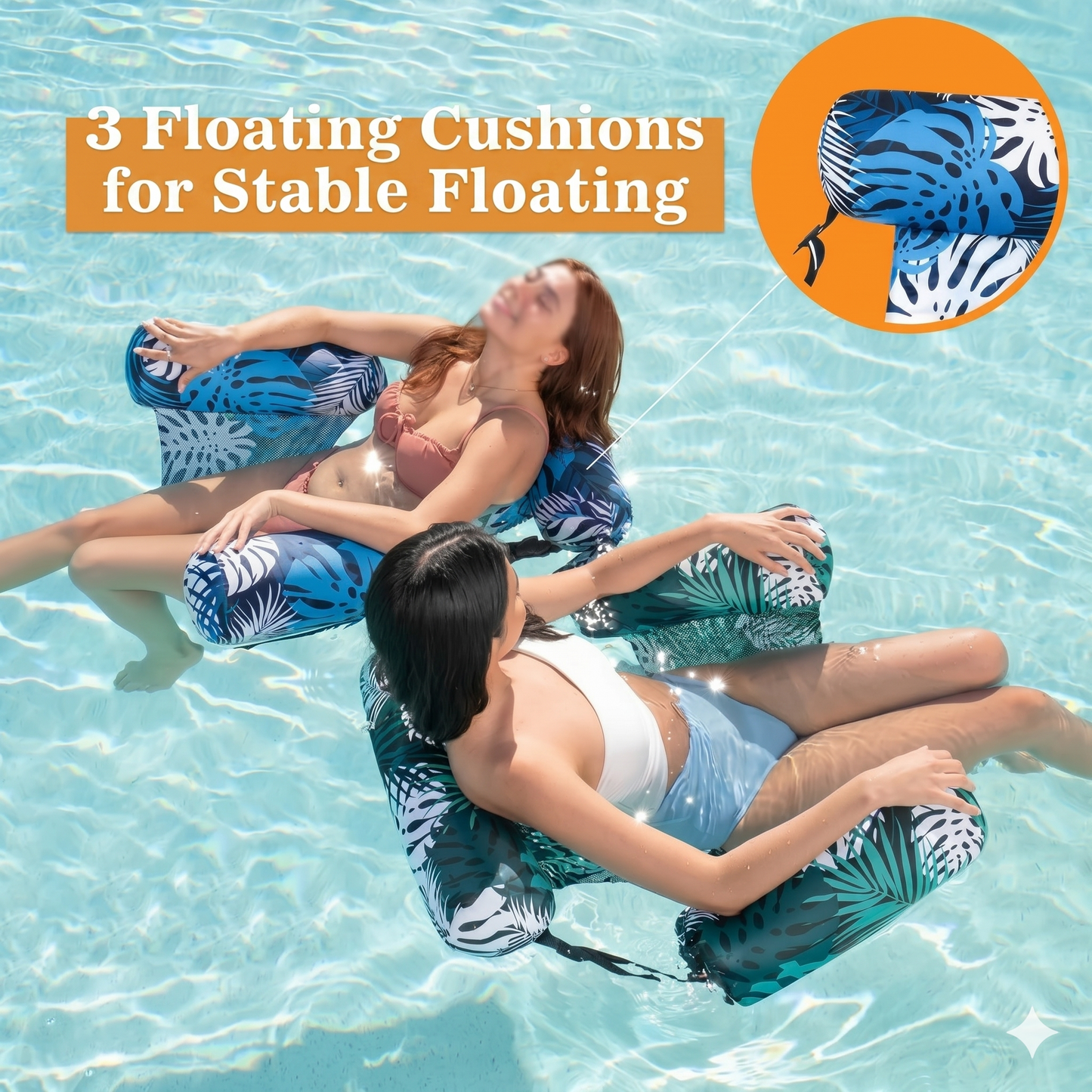 Inflatable floating pool chair