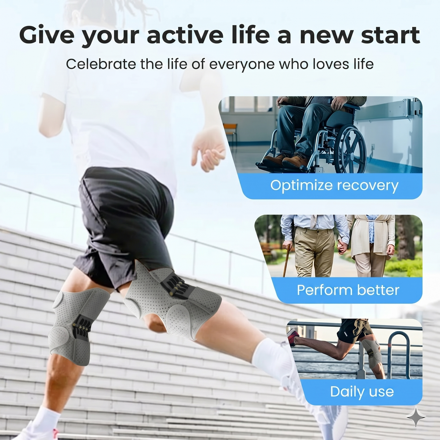 Adjustable knee brace for sports