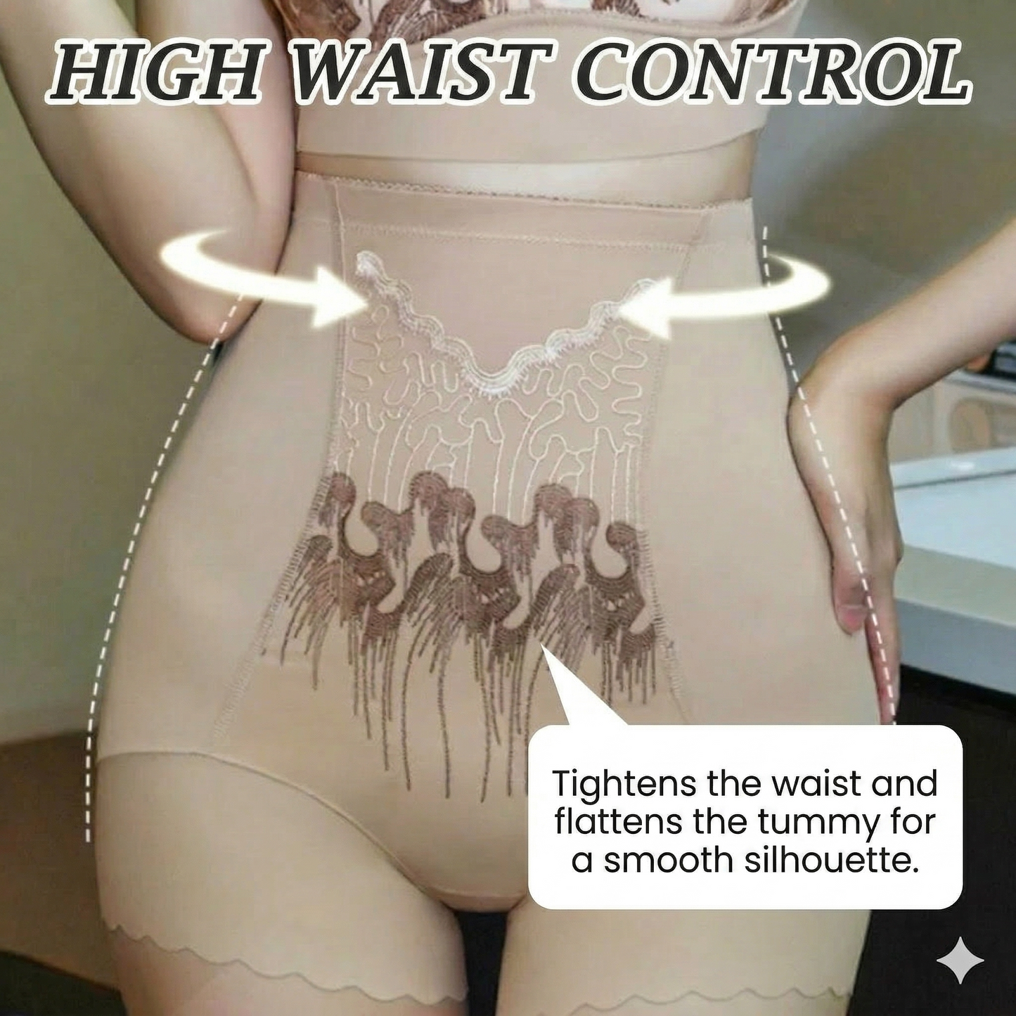 High-waisted shaping shorts for women