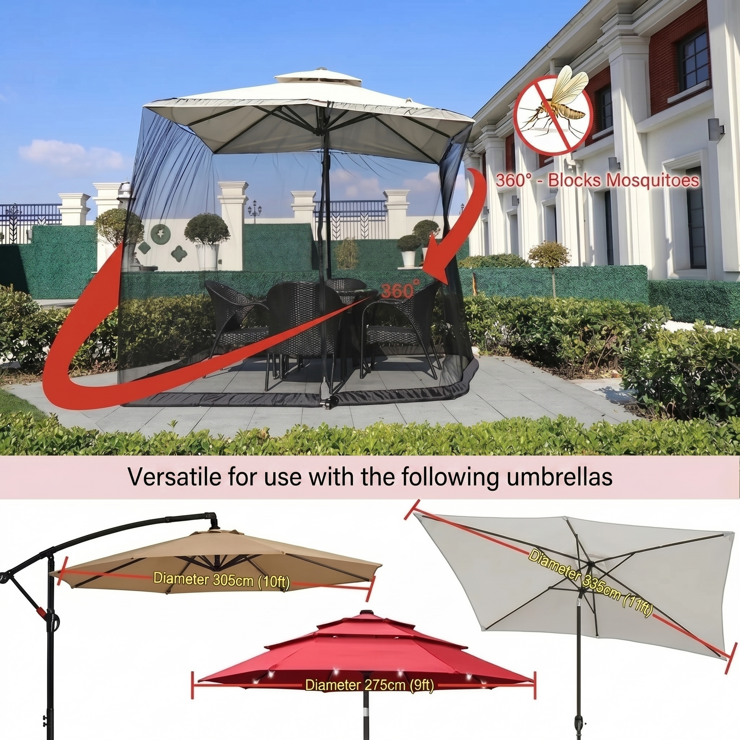 Parasol table screen