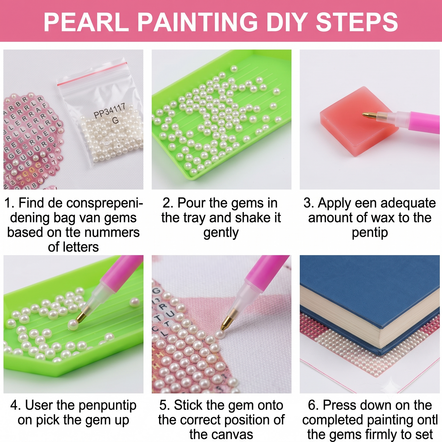 Diamond painting set with multiple motifs