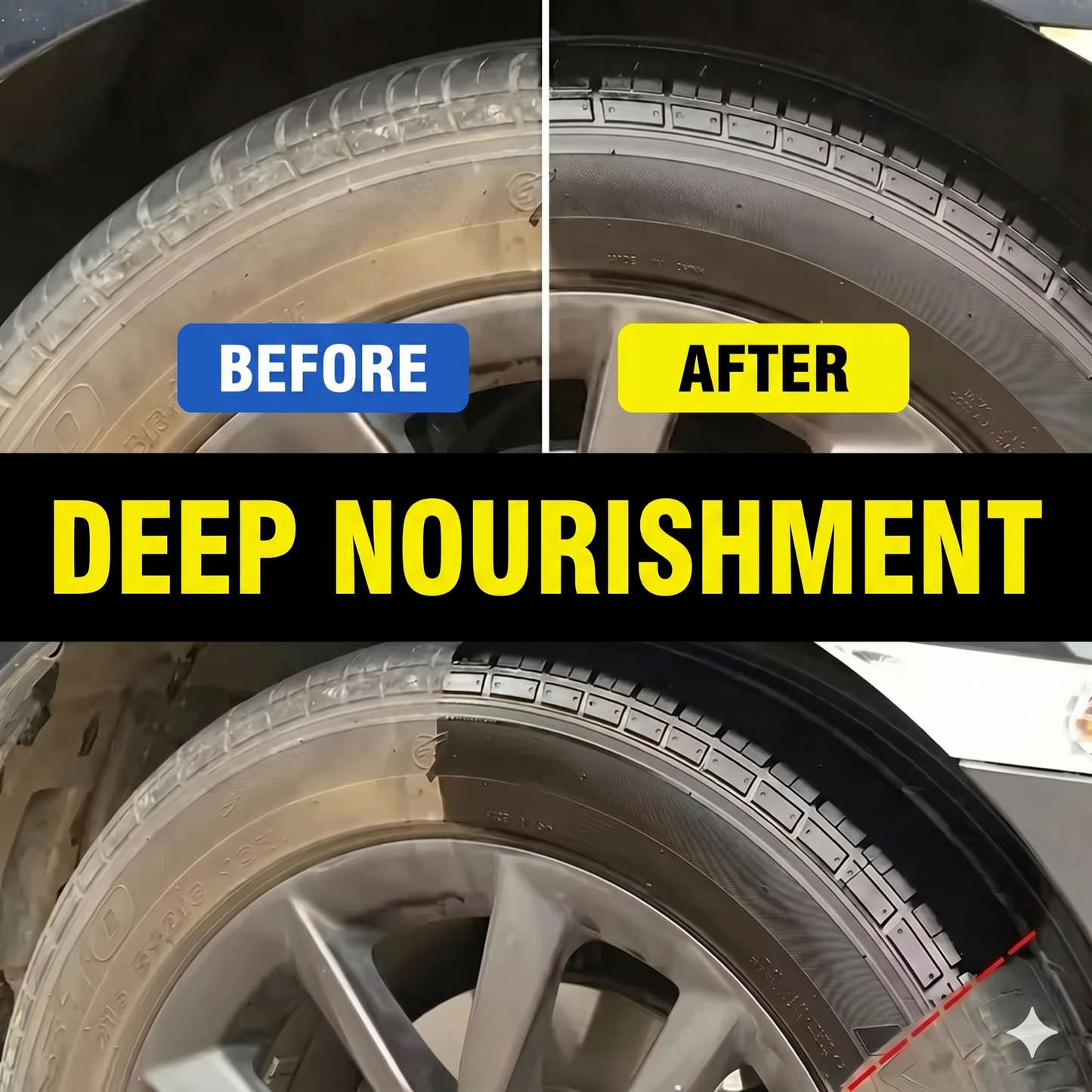 Car tire and trim restoration paste