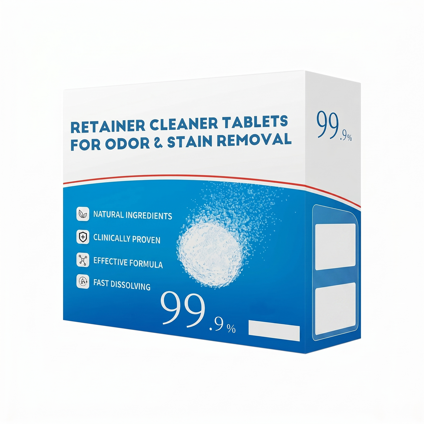 Cleaning tablets for braces against odor and stains (10 pieces per set)