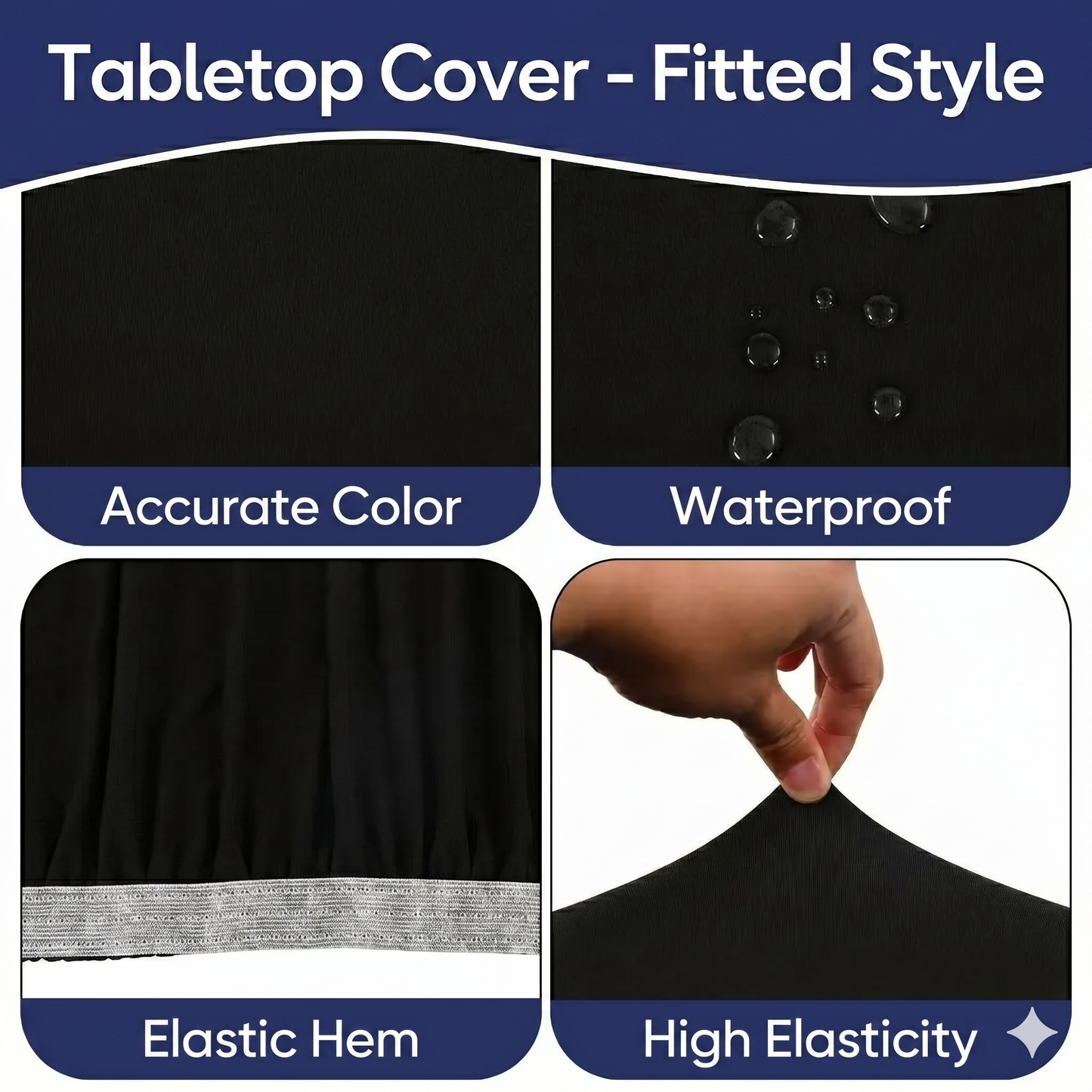 Stretch tablecloth – fits 4ft, 6ft, and 8ft tables