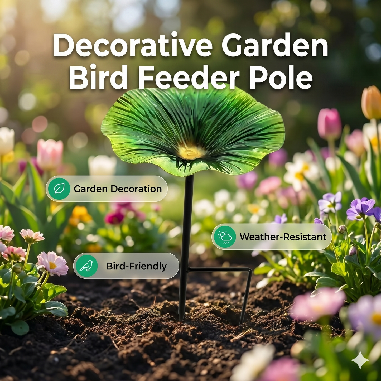 Colorful bird feeder for the garden