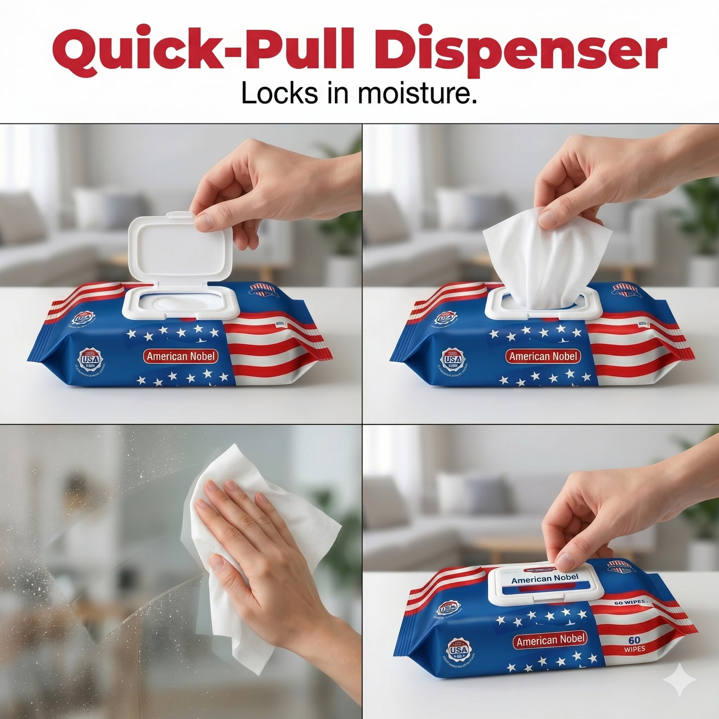 US Nano Silver Ion Ultra-Clean Wipes (80 sheets/pack)