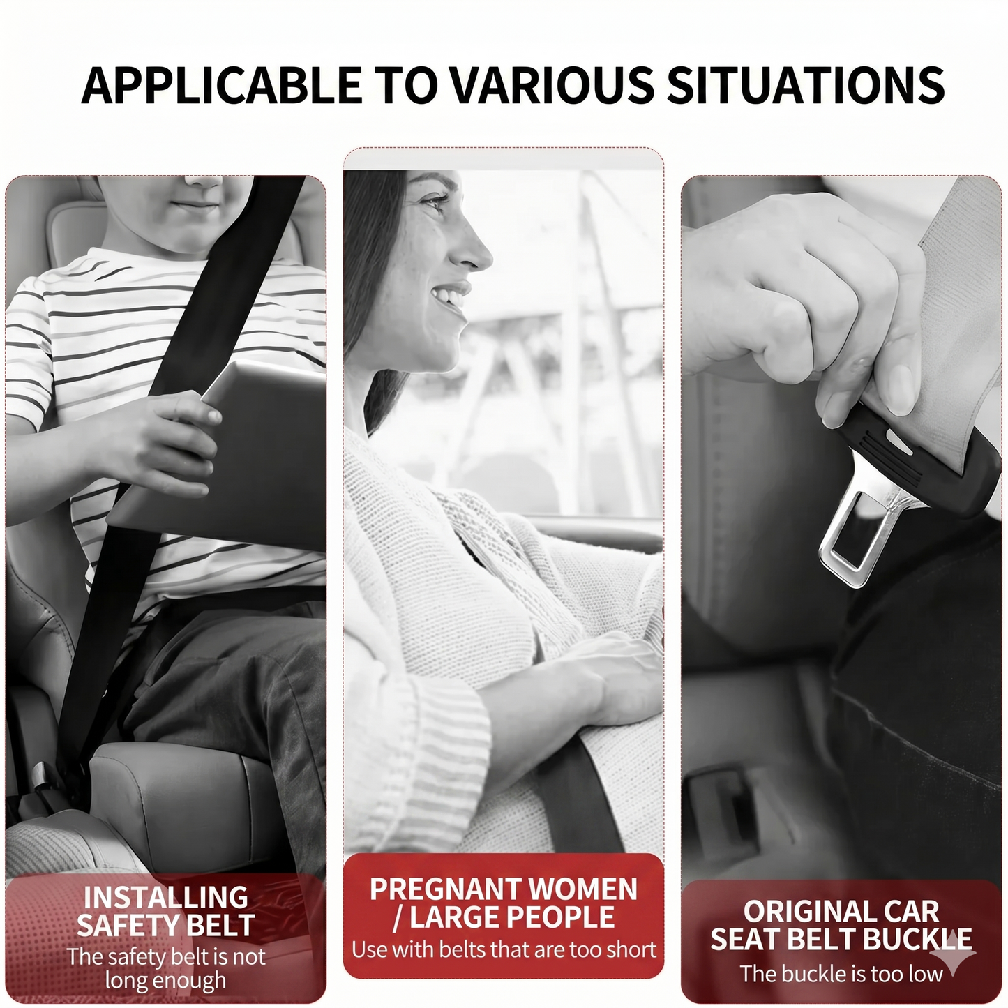 Universal car seat belt extender
