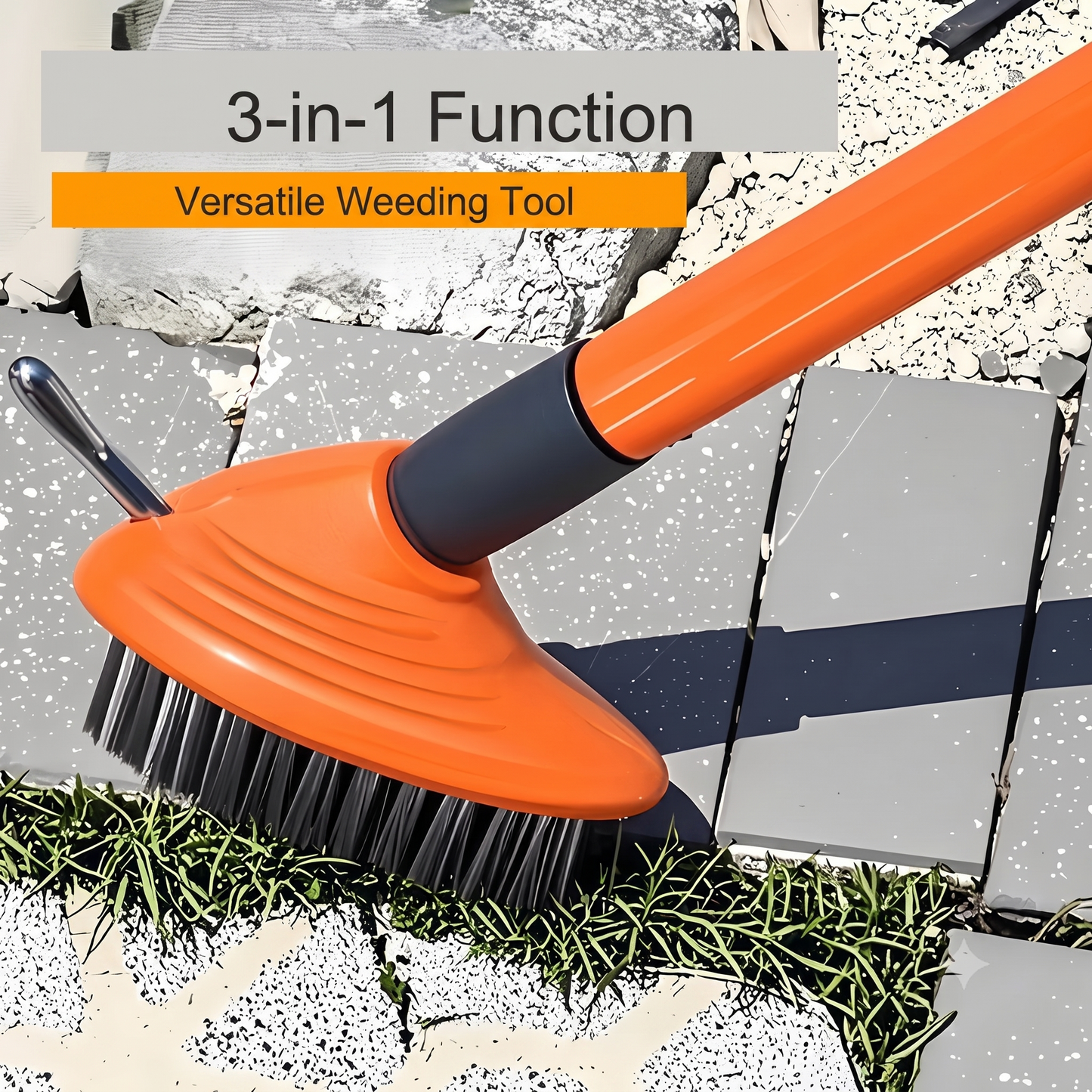 3-in-1 grout brush for patio and driveway