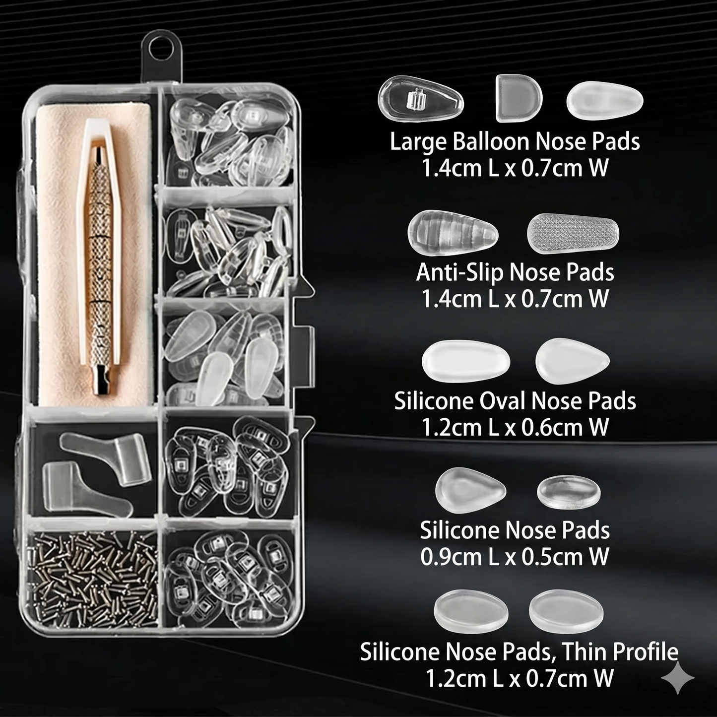Glasses nose pad repair kit